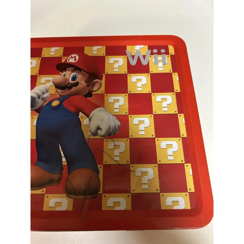 Nintendo Super Mario Wii Metal Tin Lunch Box Red Question Block OS